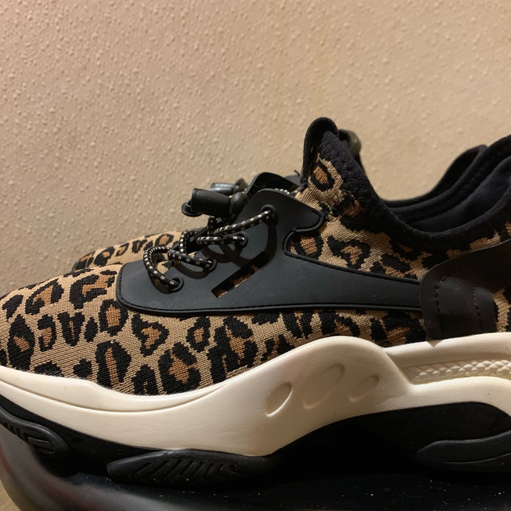 Steve Madden Leopard Print Sneakers with Black Accents